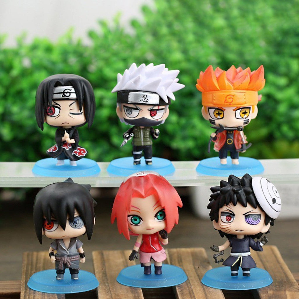 Naruto Miniature 8cm Blue Base Set of 6pcs