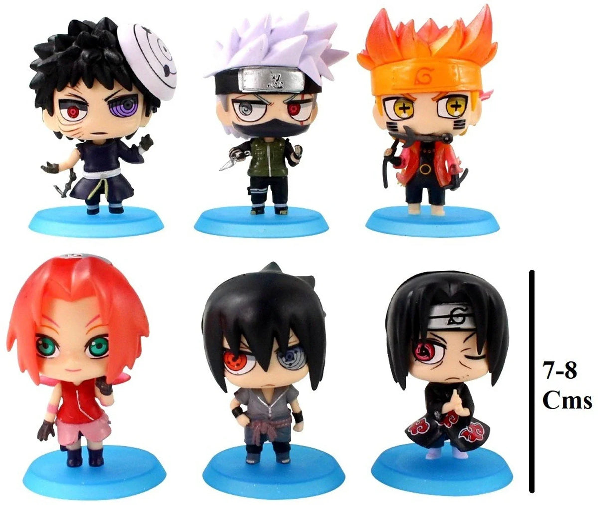 Naruto Miniature 8cm Blue Base Set of 6pcs