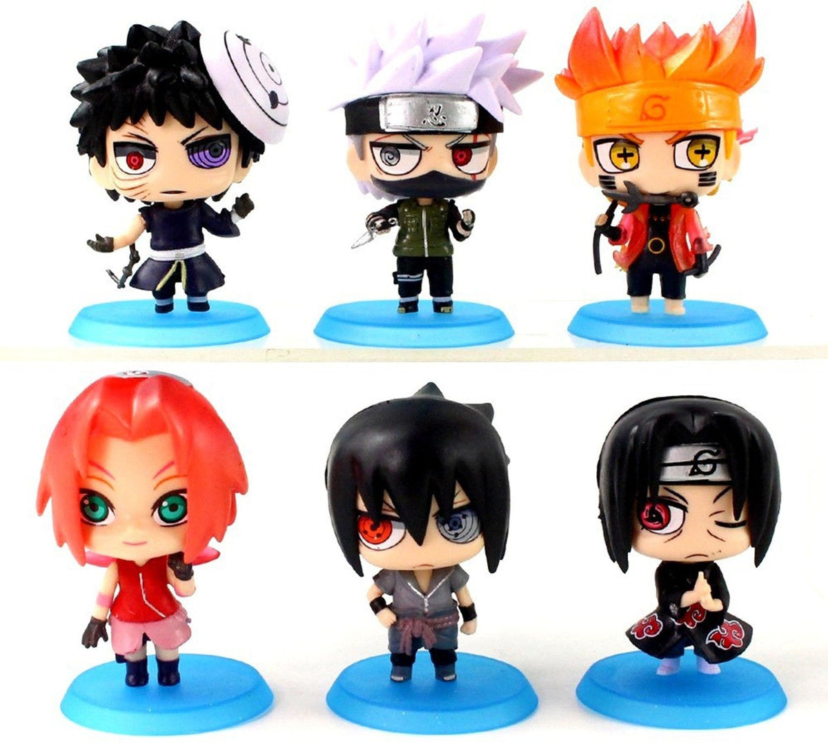 Naruto Miniature 8cm Blue Base Set of 6pcs