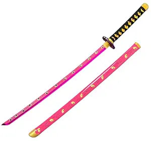 Demon Slayer Kokushibu Wooden LED Katana | Pink and Black | 104cm