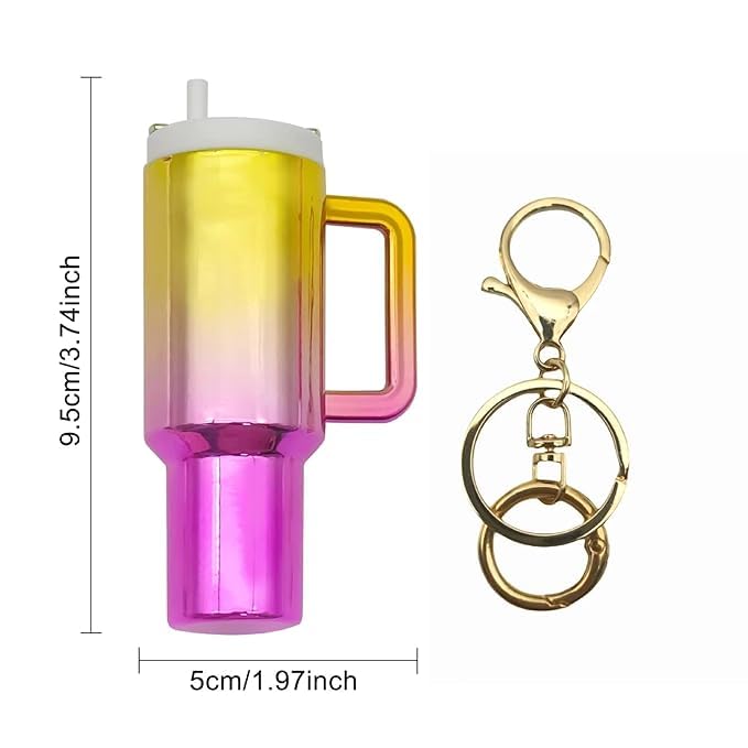 Mini Tumbler Keychain | Rainbow Metallic Finish | 1 Piece