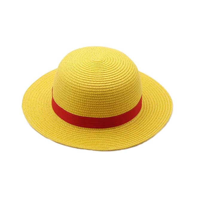 Yellow Cosplay Straw Cap Anime Luffy Hat
