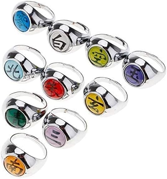 Akatsuki Organization Anime Rings Japanese Cosplay Finger Rings 10 Pcs
