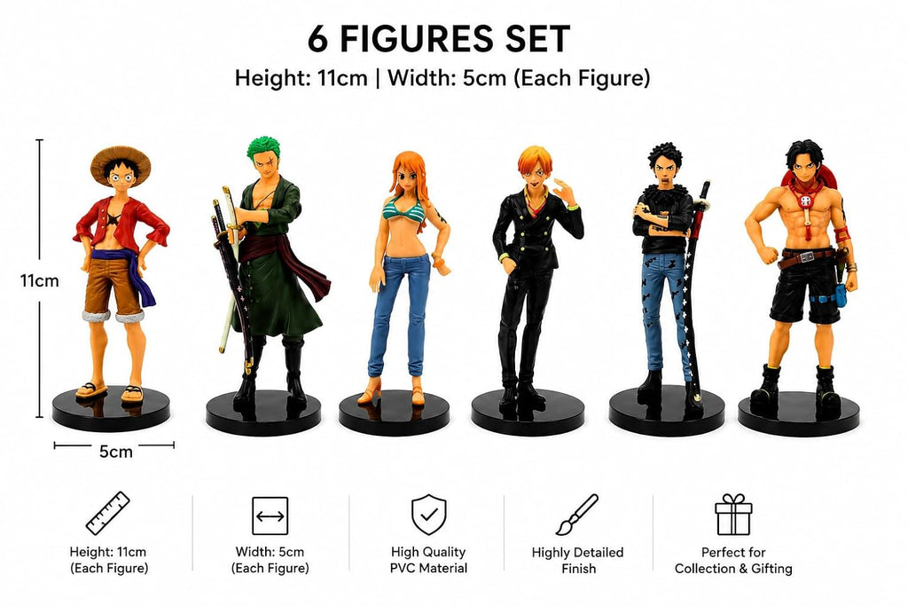One Piece 11cm Figure Set Of 6pcs