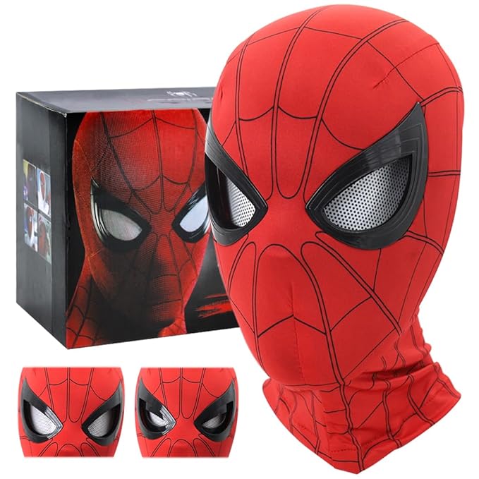 Spider-Man RED Mask | Cosplay, Adjustable Eyes | Elastic Breathable Material, Unisex