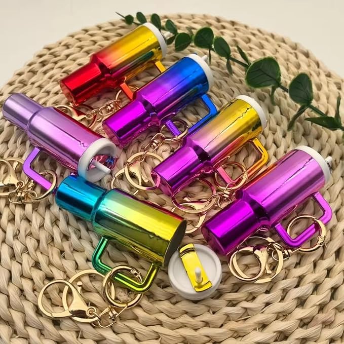 Mini Tumbler Keychain | Rainbow Metallic Finish | 1 Piece