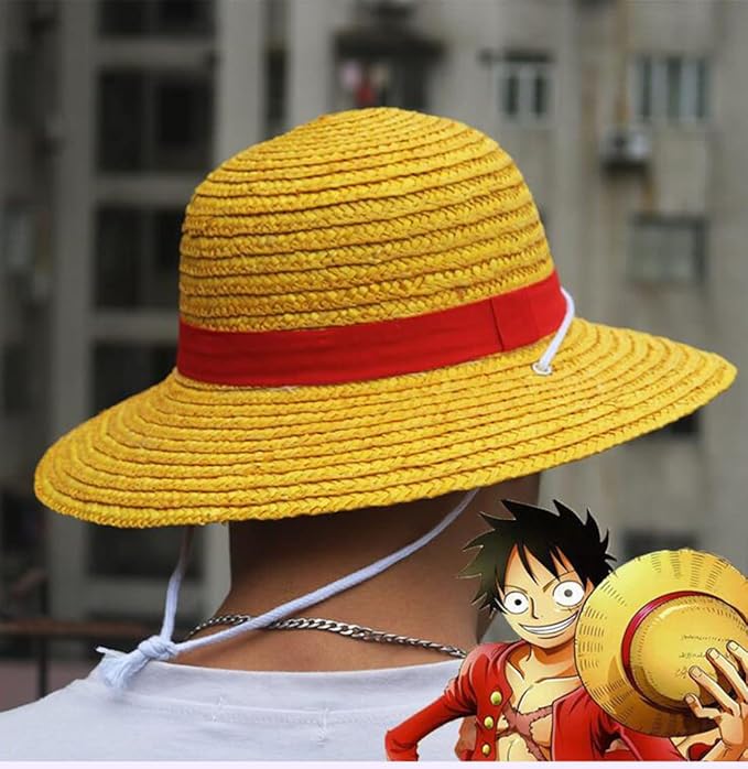 Yellow Cosplay Straw Cap Anime Luffy Hat