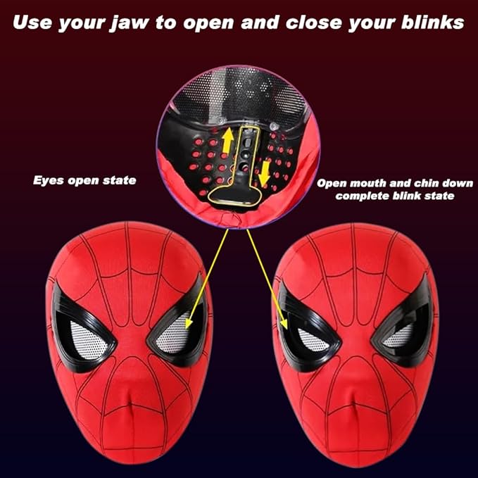 Spider-Man RED Mask | Cosplay, Adjustable Eyes | Elastic Breathable Material, Unisex