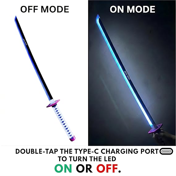 Giyu katana sword Demon Slayer | Water Hashira Neon LED