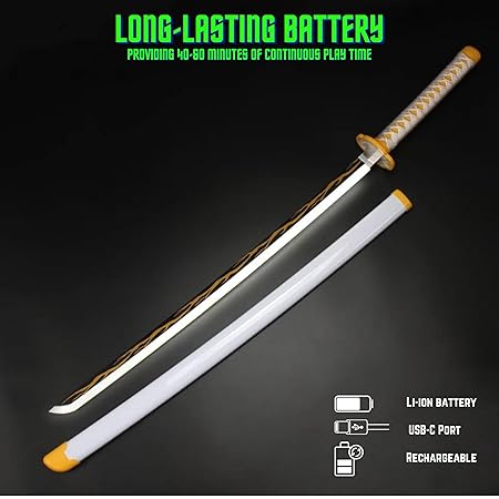 Demon Slayer Zenitsu Led Katana Wooden Sword