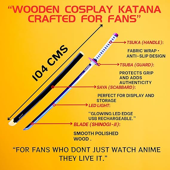 Giyu katana sword Demon Slayer | Water Hashira Neon LED