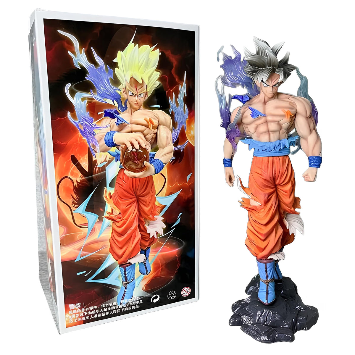 Goku Grey Hair Standing On Stone 29cm Figure