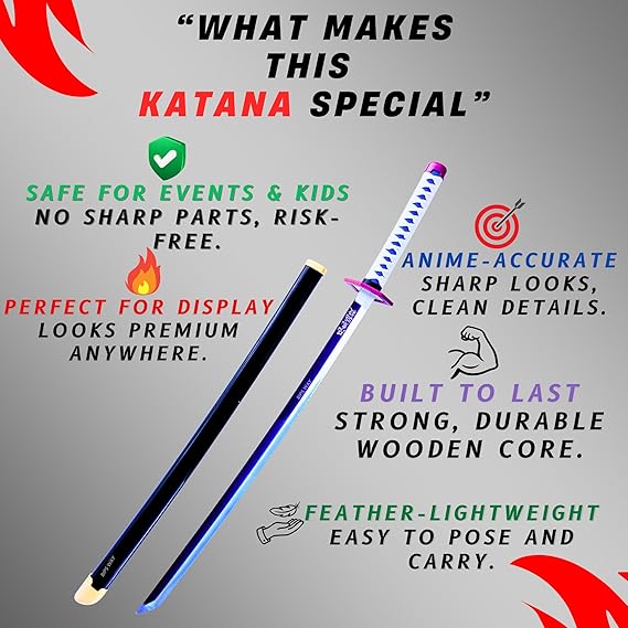 Giyu katana sword Demon Slayer | Water Hashira Neon LED