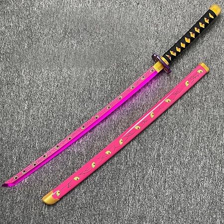 Demon Slayer Kokushibu Wooden LED Katana | Pink and Black | 104cm