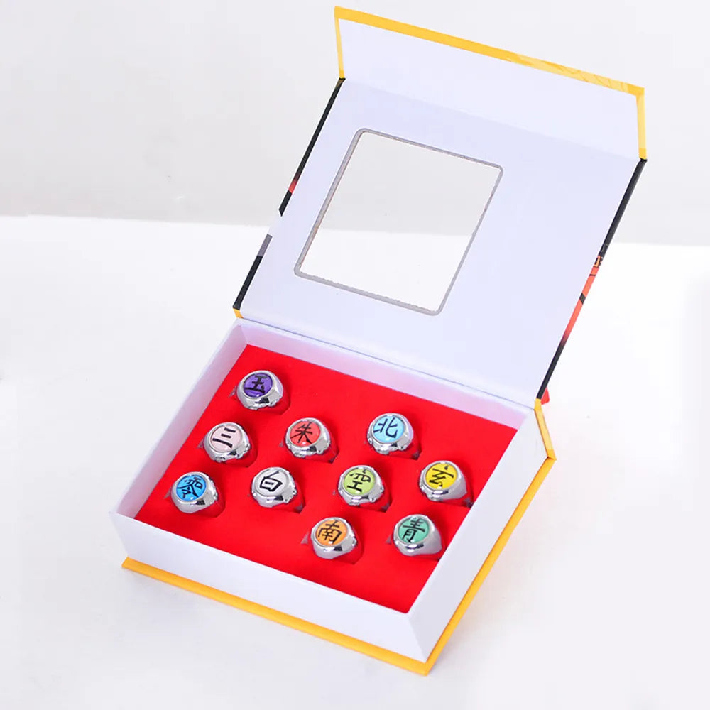 Akatsuki Organization Anime Rings Japanese Cosplay Finger Rings 10 Pcs
