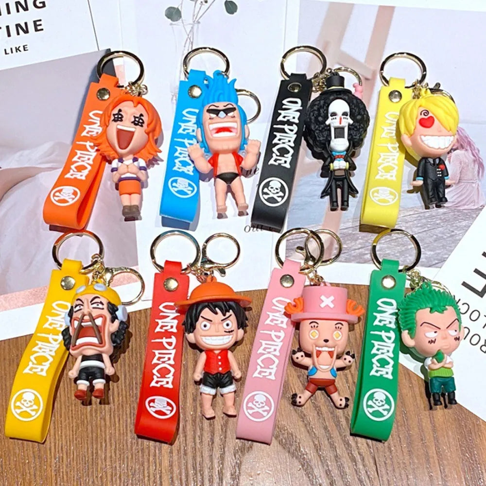 One Piece Characters 8 Keychains Set