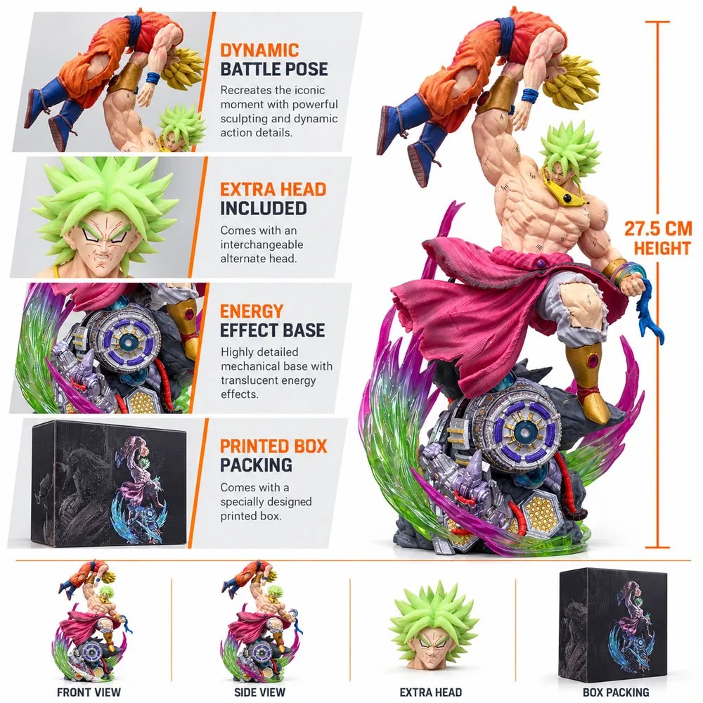 DBZ Broly vs Goku Fighting 27.5cm Figure (Blister+Box)