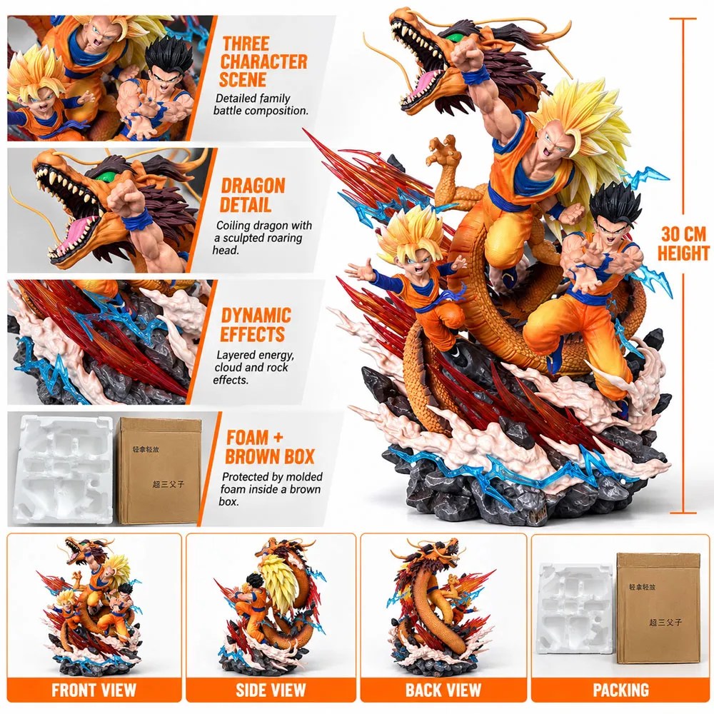 DBZ Goku Fight Scene Action Figure 30cm (Box Packing)
