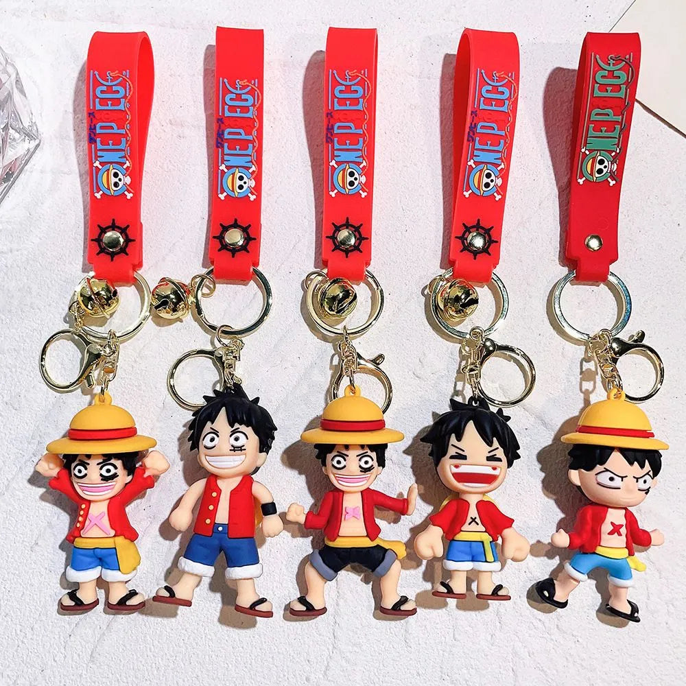 One Piece Luffy 5 Design Set 3D Keychain