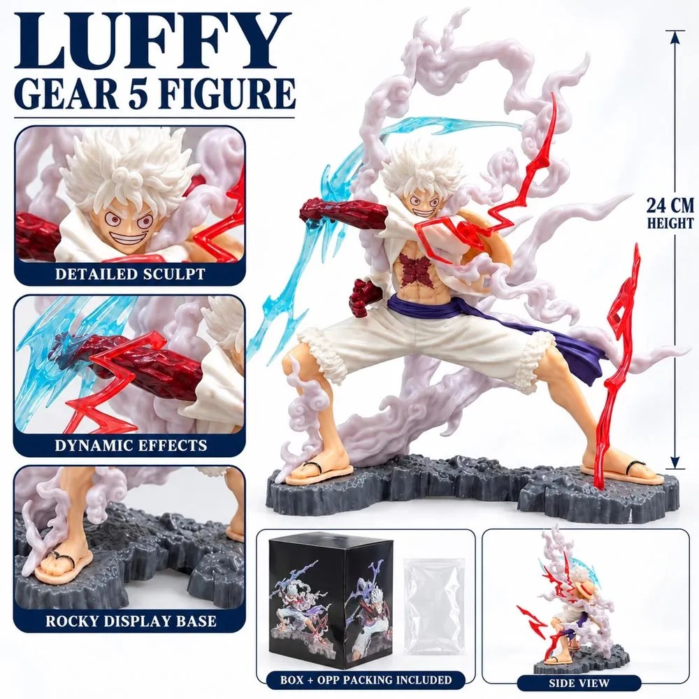 Luffy Holding Thunder Lightning 22cm Action Figure