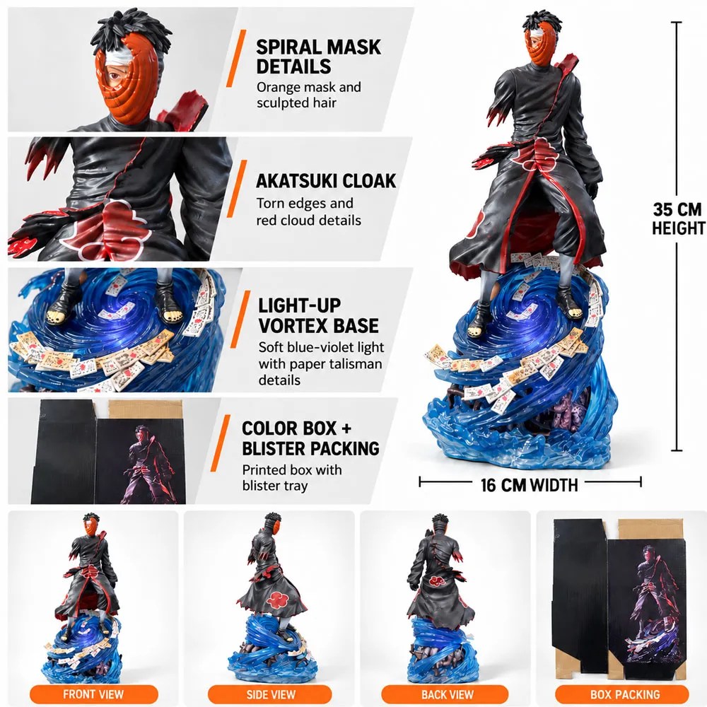 Obito Uchiha 35cm with Light Base (Highly Detailed) (Blister+Box)