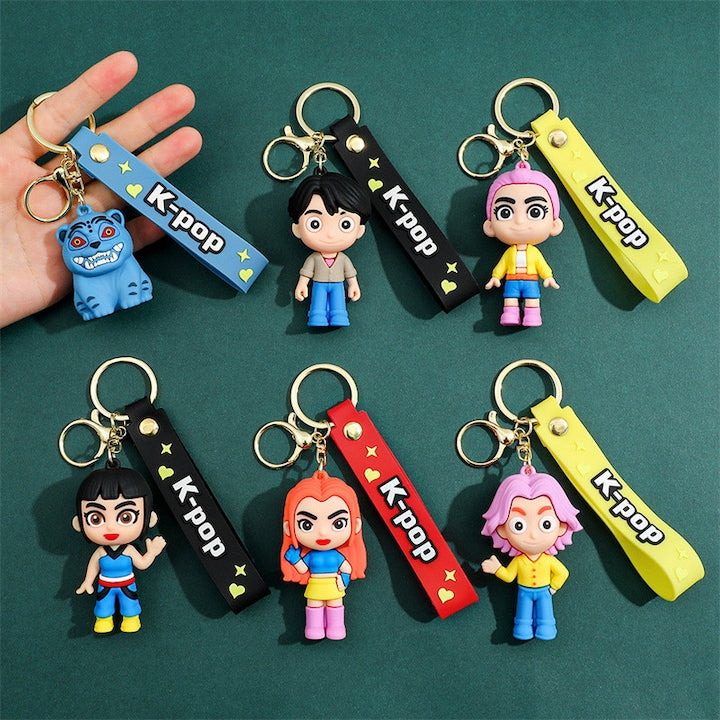 Demon Hunter K Pop Collection of 6 Keychains