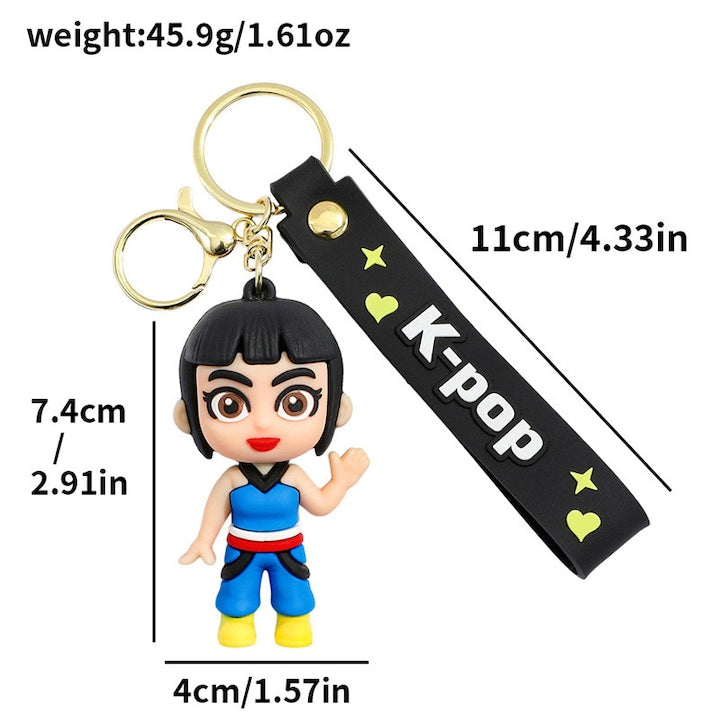 Demon Hunter K Pop Collection of 6 Keychains