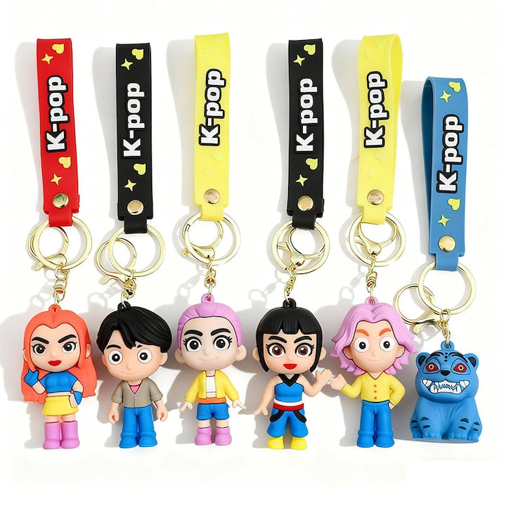 Demon Hunter K Pop Collection of 6 Keychains