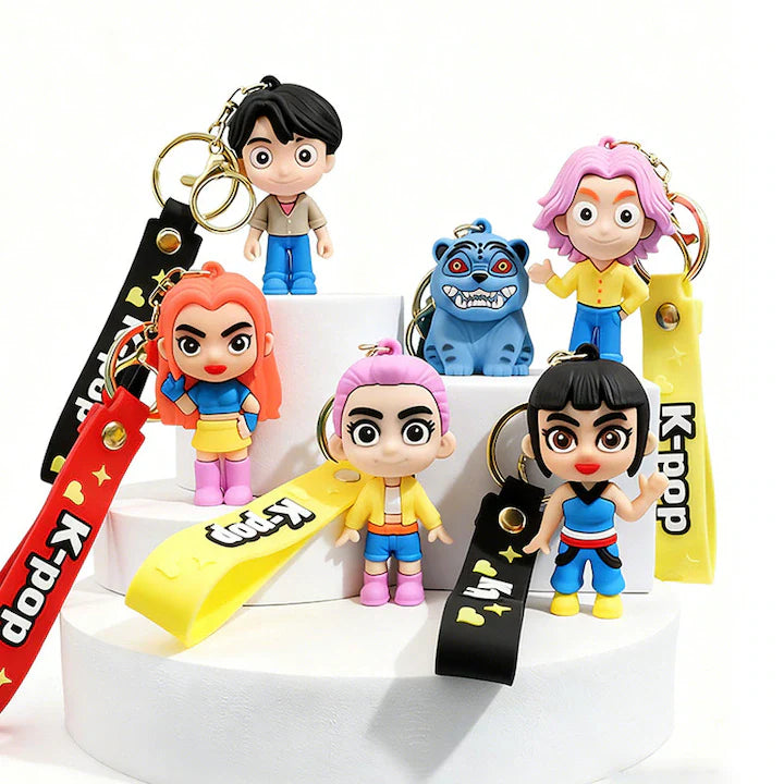 Demon Hunter K Pop Collection of 6 Keychains