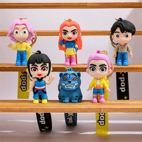 Demon Hunter K Pop Collection of 6 Keychains