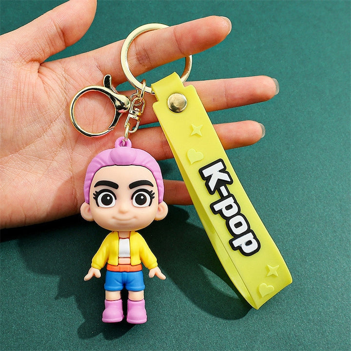 Demon Hunter K Pop Collection of 6 Keychains