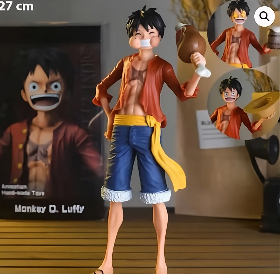 One Piece | Monkey D Luffy With 3 Different Faces Anime Action Figurine | Model B | 27 Cm |