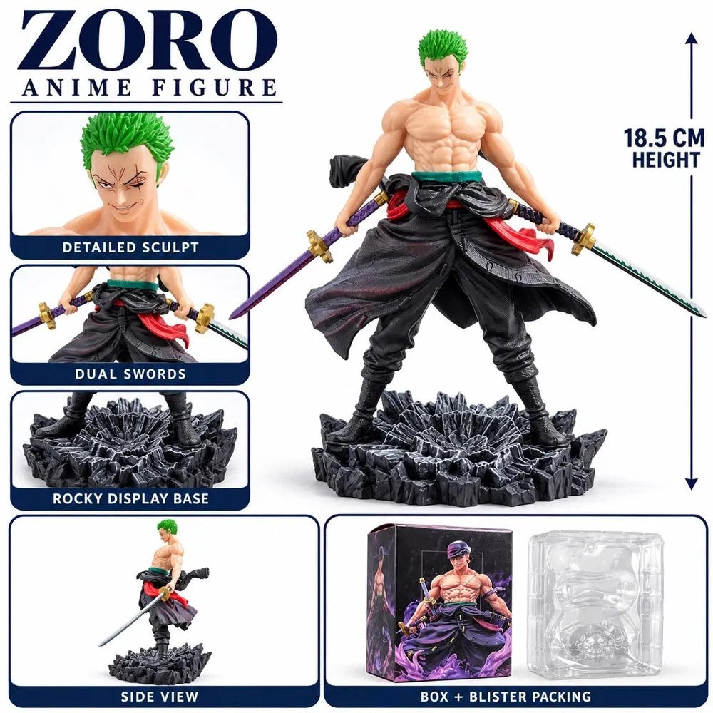 Zoro Standing On Stone Base 18.5cm Action Figure
